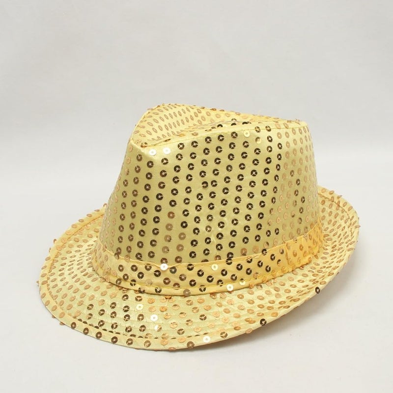 Ankelesz Sequin Hat for Man and Women,Western Sequin Fedora Hat Bling Dance Hats - Image 2